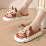 Summer Cartoon Linen Open Toe Sandals for Couples - Thickened Comfort for All Seasons 